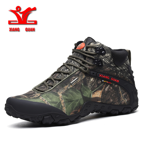 XIANG GUAN Waterproof canvas hiking shoes boots Anti-skid Wear resistant breathable fishing shoes climbing high shoes 82289 ► Photo 1/6