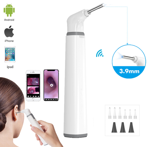 Wireless HD Ear Endoscope Camera 3.9mm Wifi Medical Otoscop 1080p Visual Ear Care Inspect Earwax Camera for ios Android Phone ► Photo 1/6