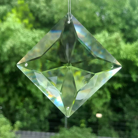 20/30/40/60MM 4 Holes Square Crystal Pendant Glass Clear Chandelier Crystals Prisms Suncatcher DIY Hanging Lamp Part Accessories ► Photo 1/6