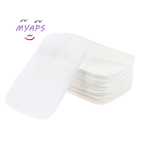 100Pcs 5.6*3.6cm Disinfecting Paper Soaps Washing Hand Mini Disposable Scented Slice Sheets Foaming Soap Case Paper ► Photo 1/6