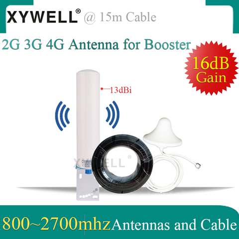 2g 3g 4G Antenna 800-2700mhz Aerial Omnidirectional Antenna Ceiling Antenna 15 meter cable for 2G 3G 4G Mobile Signal Booster ► Photo 1/4