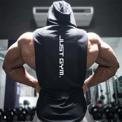 Muscleguys Gym Hooded Tank Top Men Brand Clothing Cotton Bodybuilding Hoodie Vest Workout Singlets Fitness Sleeveless Shirt ► Photo 1/6