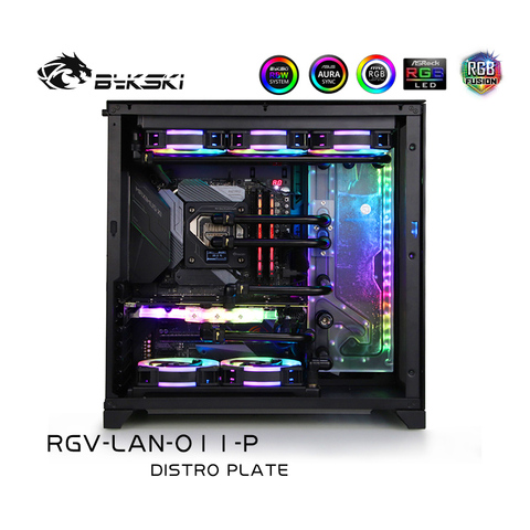 Bykski Distro plate For LIANLI CP-O11 Dynamic Chassis, Waterway Board Deflector Water Cooling 12V/5V MB SYNC RGV-LAN-O11-P ► Photo 1/5