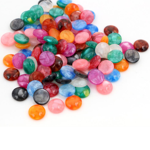 New Fashion 40pcs 10mm Mix Colors Built-in Shell Flat back Resin Cabochons Cameo-V6-33 ► Photo 1/2