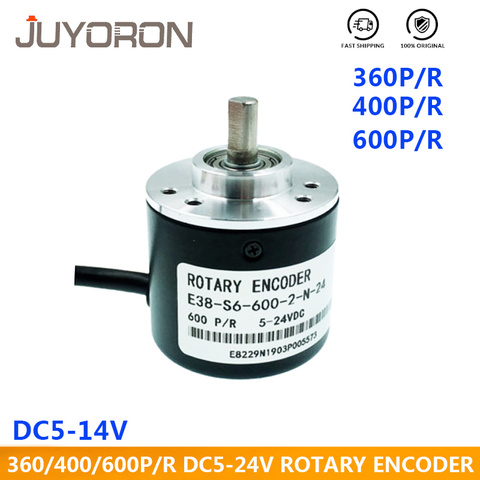 Incremental Rotary Encoder 5-24V DC E38 S6 Encoder 360/400/600 P/R Photoelectric Incremental Rotary AB Two Phases 6mm Shaft ► Photo 1/4