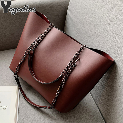 Luxury Designer PU Leather Shoulder Bags For Women 2022 Chain Large Capacity Handbags Travel Hand Bag Female Big Tote Bags Bolso ► Photo 1/1