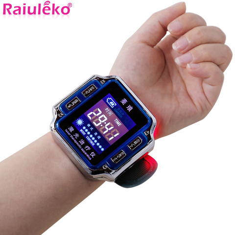 Laser Therapy Wrist Diode 650nm Low Frequency Hypertension Hyperlipidemia Hyperviscosity Treatment Watch Laser Therapy Device ► Photo 1/1