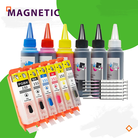 Refillable Ink Cartridge PGI-150 CLI-151 for Canon PIXMA MG5410 MG5510 MG5610 MG6410 MG6610 IP7210 MX721 IX6810 printers ► Photo 1/1