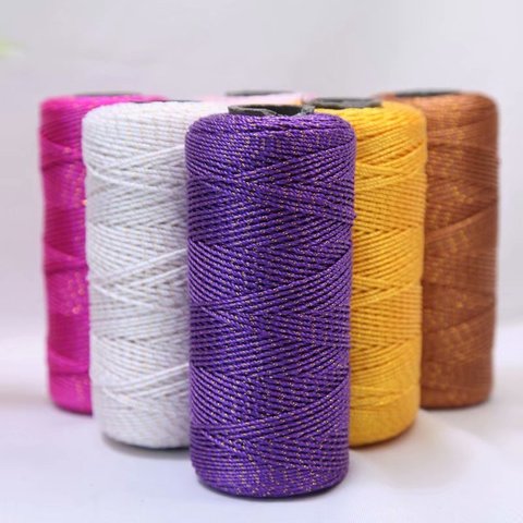 Bright Silk Twisted String Handmade Crochet DIY Hat Crochet Shoes Cushion Doll Line Medium Thickness Wool ► Photo 1/6