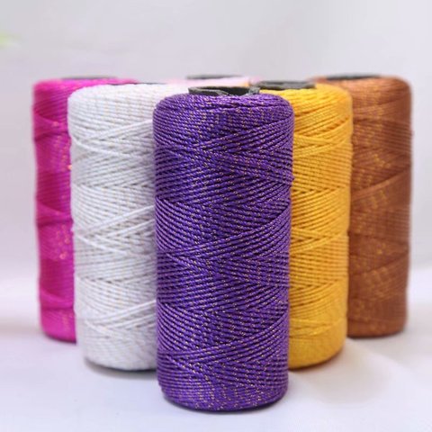 Bright Silk Twisted String Handmade Crochet DIY Hat Crochet Shoes Cushion Doll Line Medium Thickness Wool ► Photo 1/6