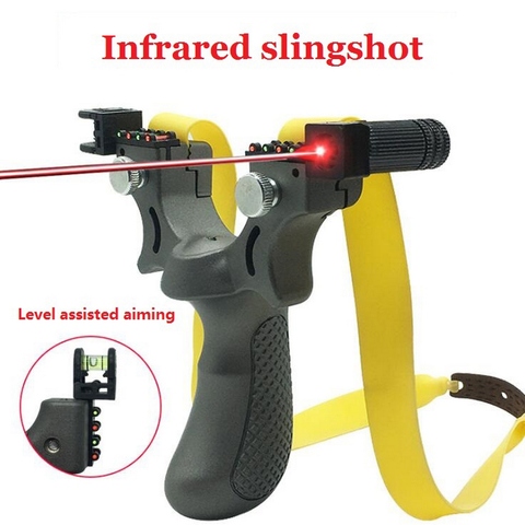 Slingshot High power Outdoor Hunting Catapult Flat Rubber Band Sports Game Sling Shot Set 98K Infrared Aiming Slingshot Catapult ► Photo 1/6