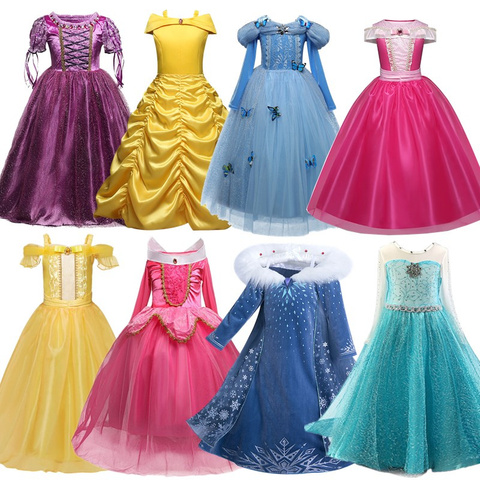 Children Costume For Kids Girl 4 8 10 Years Cosplay Clothes Party Dress Princess Dresses For Girls Anna Elsa 2 Birthday Dress Up ► Photo 1/6