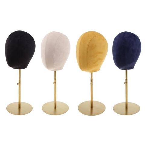 Freestanding 21inch Suede Cork Wig Block Mannequin Head Stand Wigs Hat Cap Making Display Home Decoration with Adjustable Stand ► Photo 1/6