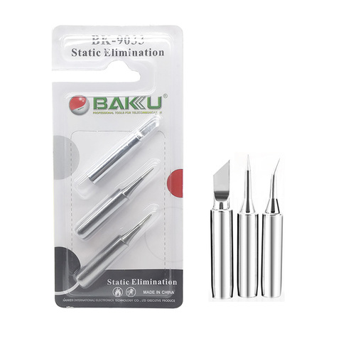 3tips / set BAKU Solder Iron Tips Static Elimination Lead Free Welding Head Soldering Tips For 900M 907 913 376 453 601D 878L ► Photo 1/6