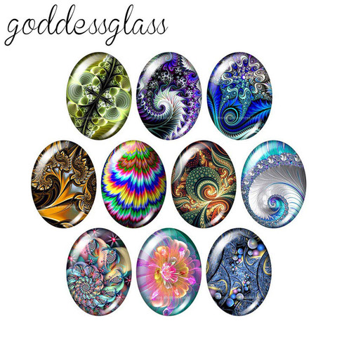 Colorful patterns screw thread Bubble 10pcs mixed 13x18mm/18x25mm/30x40mm Oval photo glass cabochon flat back Making findings ► Photo 1/6