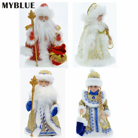 30cm Christmas Ornaments Electric Santa Claus Snow Maiden Musical Dancing Plush Dolls Toys Gift Decoration for Home Navidad 2022 ► Photo 1/6