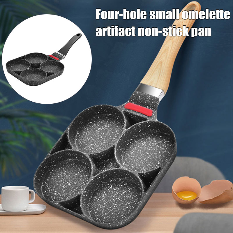 TEENRA Four-hole Frying Pot Thickened Omelet Pan Non-stick Egg