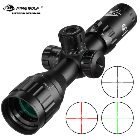 Fire Wolf  3-9X32 Hunting Tactical Optical Rifle Scope with Red Green Illuminated Cross Scope Range air gun Pocket mirror sight ► Photo 1/6