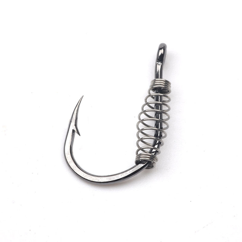 Rompin 10pcs/lot Fishing Spring Hook Barbed Swivel Circle Carp Hook Size 2-15# Jig Fly Fishing Hook Fishing Accessories Tackle ► Photo 1/6