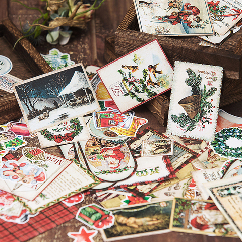 140PCS junk journal Vintage Christmas Series Sticker Pack DIY Scrapbooking Album Diary Happy Plan Decoration Sticker ► Photo 1/5