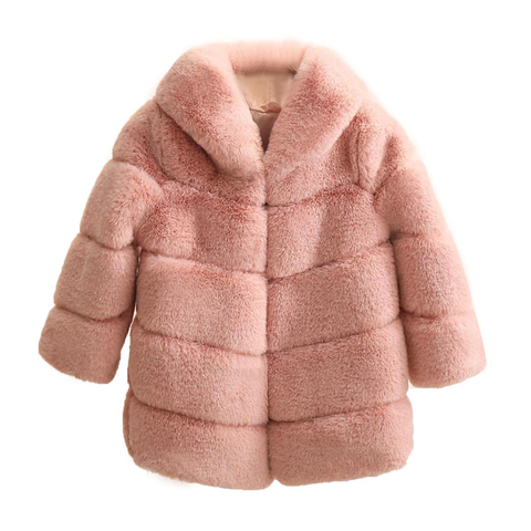 2022 Winter Girls Fur Coat Elegant Thick Warm Baby Girl Jackets Parka Hooded Children Outerwear Clothes Teenage Kids Windbreaker ► Photo 1/6