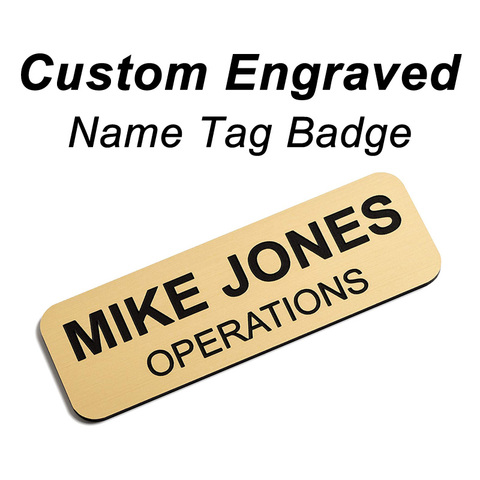 Customize Engraved With Your On Tag Name Badges Personalized Identification with Brooch Pin ID Name Tag ► Photo 1/6