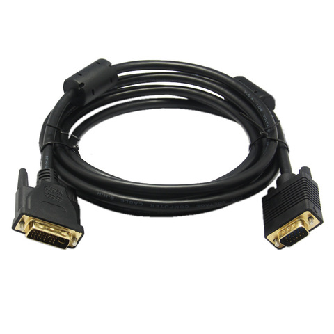 DVI Male to VGA Male DVI-I Cable 24 + 5 VGA Turn Cable Connector Cable to DVI-I to VGA Video for HDTV DVD Notebook ► Photo 1/6
