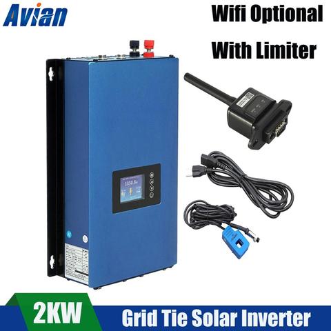 2000W Grid Tie solar Inverter MPPT SUN2000GTIL2-LCD With pure sine wave LCD display internal limiter function power inverter ► Photo 1/6
