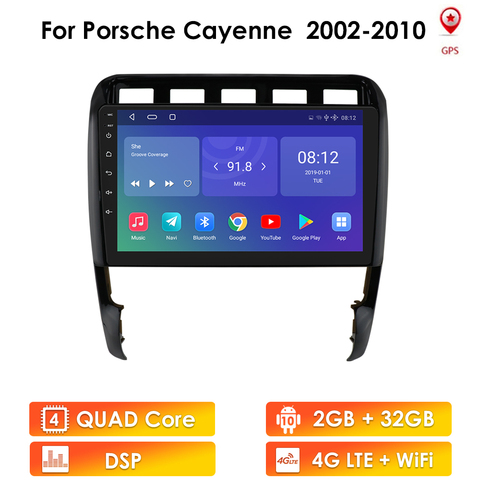 OSSURET Android CAR Autoradio For Porsche Cayenne 2002-2010 Car Radio 9 INCH Multimedia Player GPS Navigation Stereo Bluetooth ► Photo 1/6