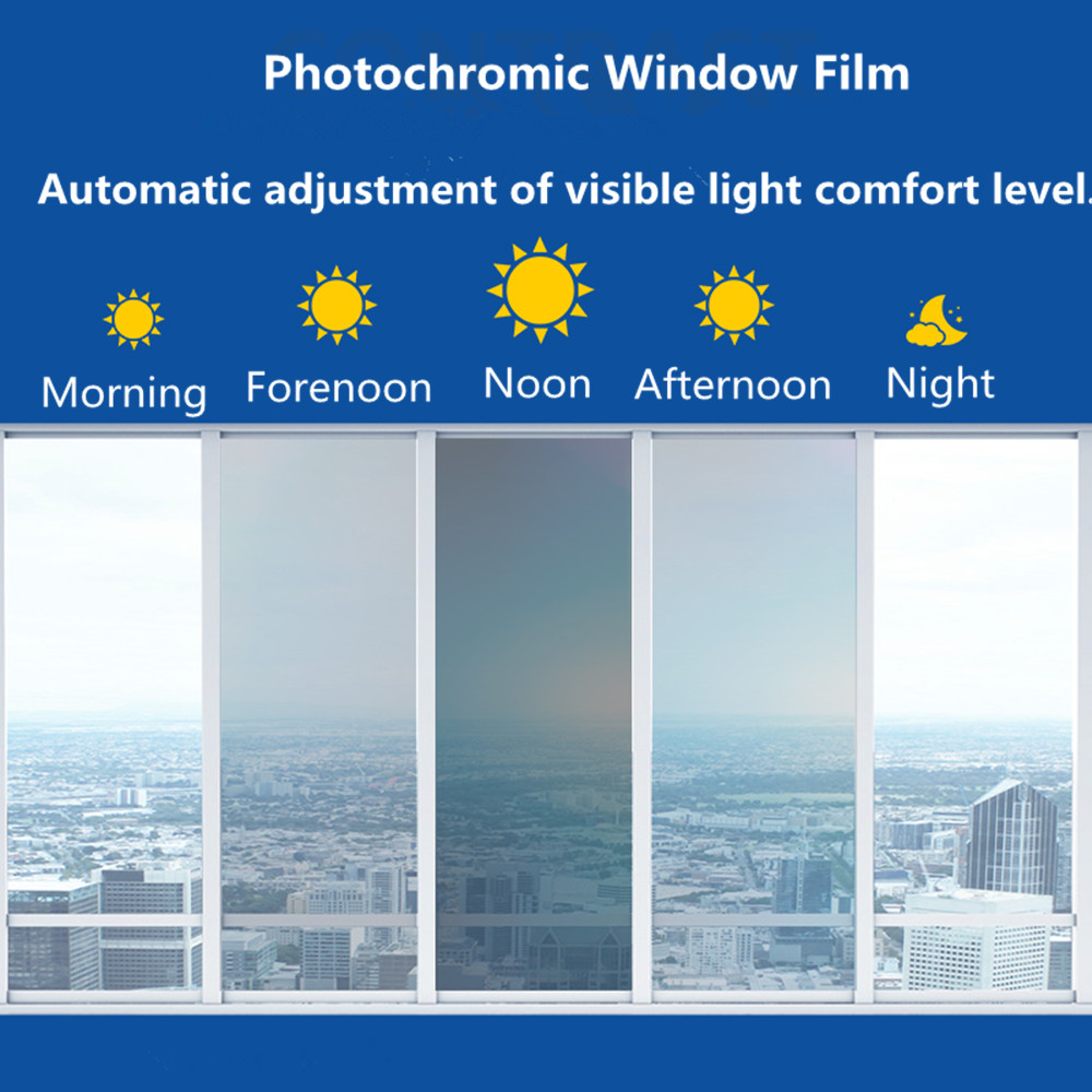 Car Solar Film VLT 75%~20% Photochromic Film Window Glass Tint Solar Protection 