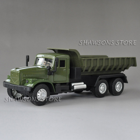 1:43 Scale Diecast Military Vehicle Model Toy Ukraine KrAZ 256B Tipper Skip Truck Pull Back Replica w/ Sound & Light ► Photo 1/6