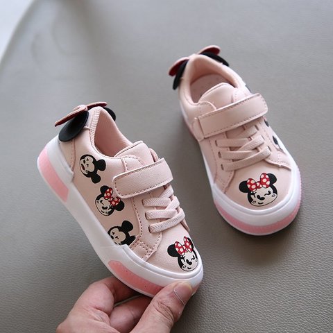 Disney autumn new Minnie Mickey casual shoes fashion girl baby breathable soft sole children's sneakers ► Photo 1/5