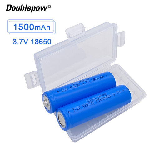 NEW Doublepow 18650 battery 3.7V 1500mah 18650 lithium rechargeable battery for flashlight etc ► Photo 1/6