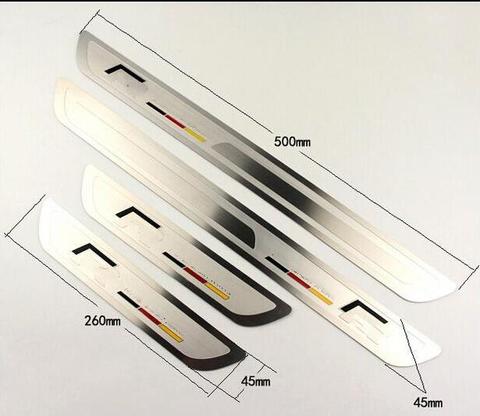 stainless steel door sill strip welcome pedal for VW Passat CC R Line B6 MK5 MK6 JETTA POLO Golf 6 R style ► Photo 1/2