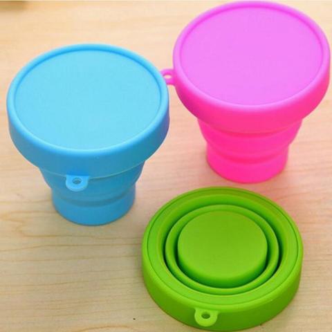 Portable Silicone Telescopic Drinking Cup Collapsible Folding Cup Water Cups Bottle For Home Office Travel Camping 201-300ml ► Photo 1/6