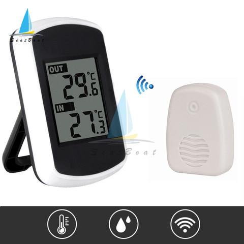 Digital LCD Thermometer Hygrometer Gauge Indoor Outdoor Temperature Humidity Meter Monitor Detector Weather Station Clock Wifi ► Photo 1/6