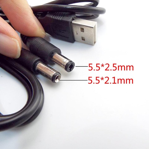 0.8m USB 2.0 Type A Male to DC Plug Power Connector For Small Electronics Devices usb Extension Cable 5.5*2.1mm 5.5*2.5mm Jack ► Photo 1/6
