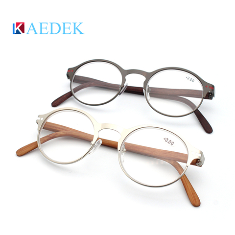 KAEDEK Seemfly Wood Grain Reading Glasses Men Women Progressive Multifocal Presbyopic Eyeglasses Near Far Sight Eyewear ► Photo 1/6