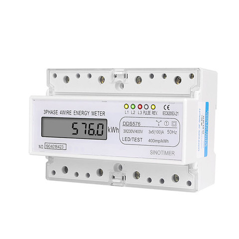 Three phase LCD display household 380V rail type watt-hour meter 7P electric energy meter 5 (100) A ► Photo 1/6