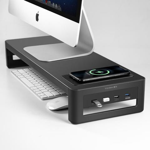 VAYDEER Monitor Stand Riser with USB3.0 Hub Support Data Transfer and Charging Steel Desk Organizer for Laptop Computer ► Photo 1/6