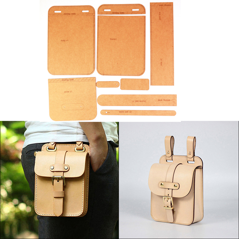 diy Leather kraft waist sewing pattern for pocket holder diy handmade craft size 20x13x6cm ► Photo 1/5