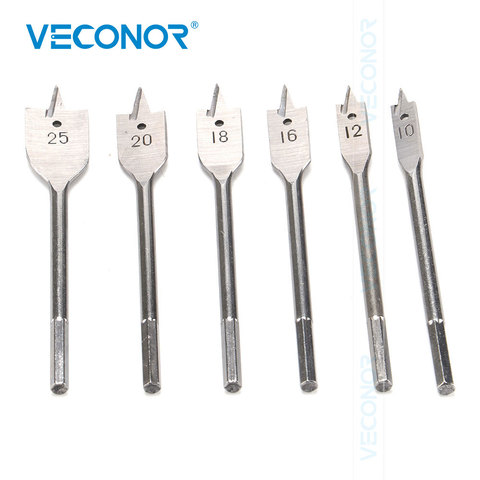 6Pcs Drill Bit Set Spade Bits 1/4