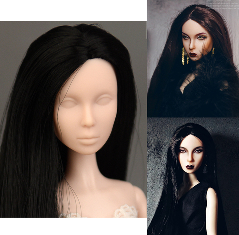 New 1/6 Doll's Head for 30cm Doll Toys Cool Female Doll Head Body with Long Hair Girl Toy For Girls ► Photo 1/6
