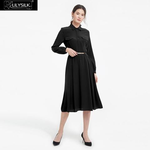 LilySilk Silk Dress Women Long Sleeve Retro Graceful Ladies Free Shipping ► Photo 1/6