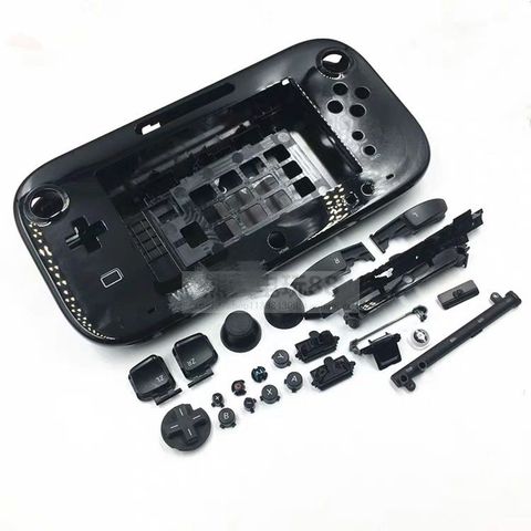 original new for wiiu gamepad case housing shell with battery cover buttons replacement black ► Photo 1/2