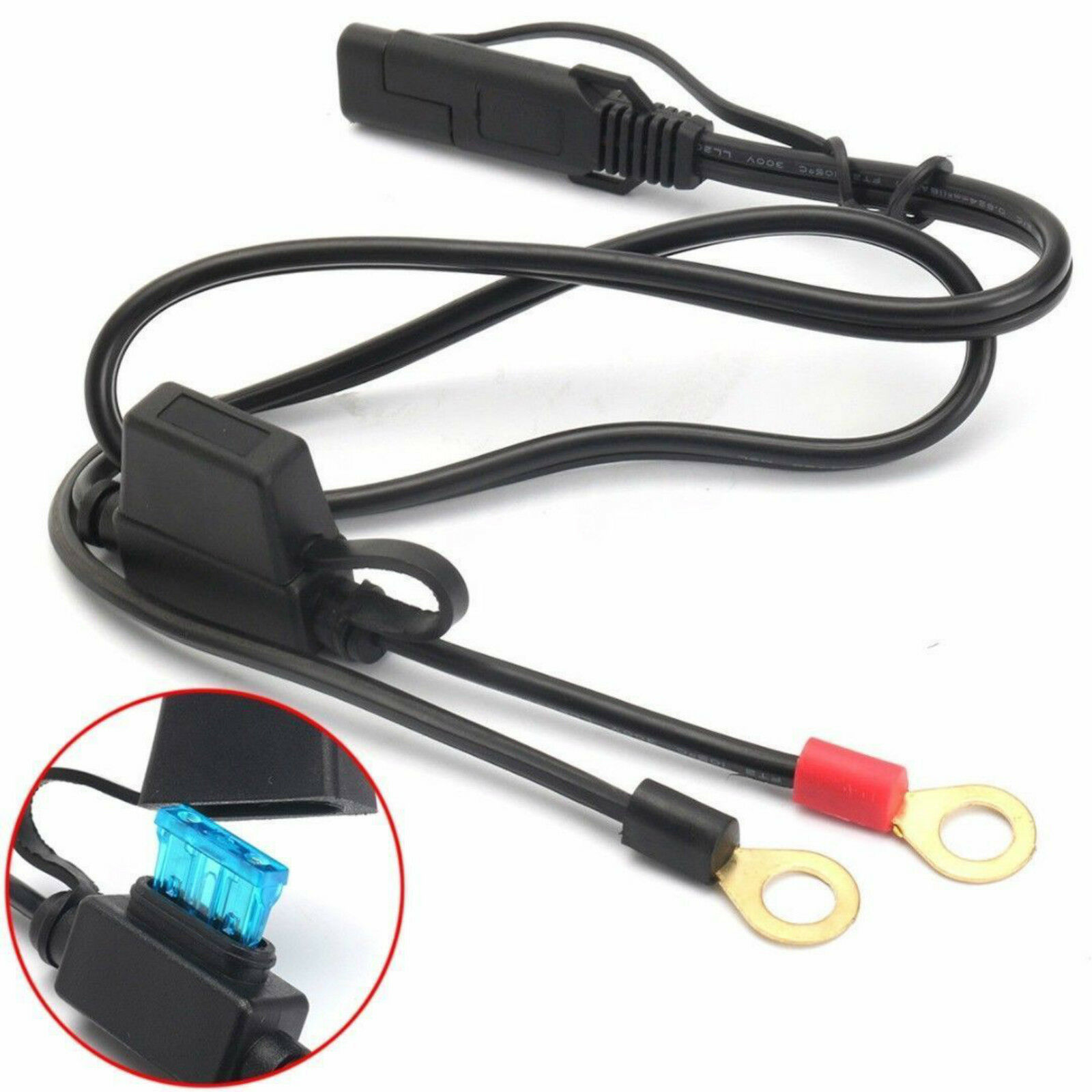 12-24v Volt Motorcycle Battery Terminal Ring Sae Connector Harness Charger Adapter Cable Extension Cord Cable Harness ► Photo 1/6