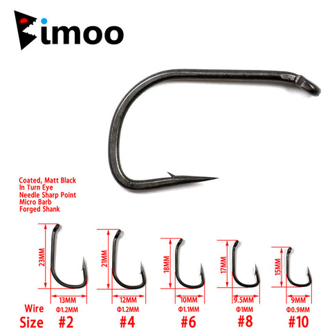 Bimoo 100pcs TEFLON Coated High Carbon Steel Carp Fishing Hook In-Turn Eye Micro Barbed Terminal Fishing Accessory Tackle ► Photo 1/6