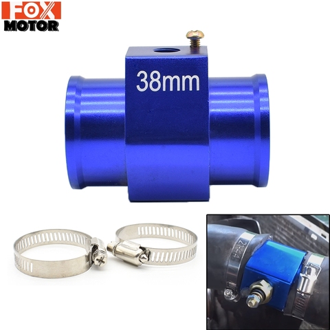 Universal Car 38mm Water Temp Temperature Gauge Coolant Radiator Hose Joint Pipe Adapter Aluminum Blue Adjustable Clamps Sensor ► Photo 1/6