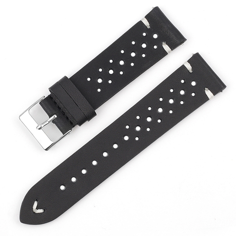 Onthelevel Genuine Leather Rally Watch Strap Porous Breathable Watchbnad 19mm 20mm 22mm Handmade Wristband Watch Accessories #D ► Photo 1/6