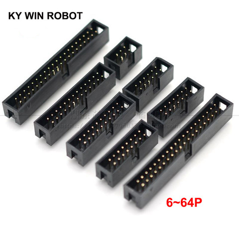 10PCS DC3 6P 8P 10P 14P 16P 20P 26P 30P 34P 40P 50P 64P 2.54mm Socket Header Connector ISP Male Double-spaced Straight IDC JTAG ► Photo 1/1